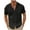 Black, variant on Mens Fashion Casual Solid Button Pocket Cotton Linen Short Sleeved Turndown Top
