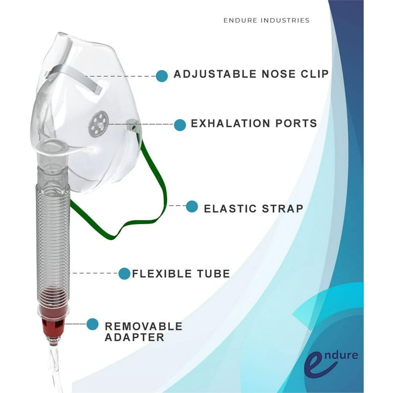 Endure Adjustable Adult Elongated Oxygen Venturi Mask with