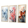 thumbnail image 3 of Designart "Blue Butterfly Wings I" Animals Framed Wall Art Set Of 3 - Blue Butterfly Frame Canvas Set For Living Room Decor, 3 of 6