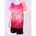 thumbnail image 3 of TiaoBug Kids Boys Print Short Sleeve T-Shirt and Shorts Set Sport Suit Athletic Football Uniform Pink 9-10, 3 of 7