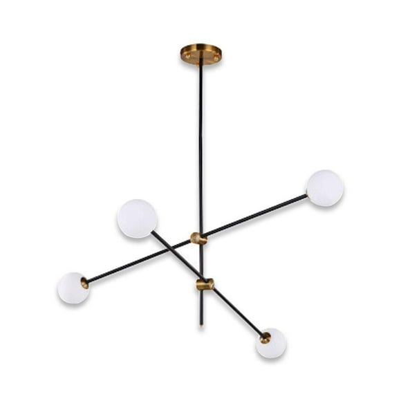 PENDENTIF PALO<br>Design moderne pour s'adapter à n'importe quel espace<br><br>Suspension avec structure en métal, verre blanc et détails en laiton.<br>Conception du luminaire : Spoutnik