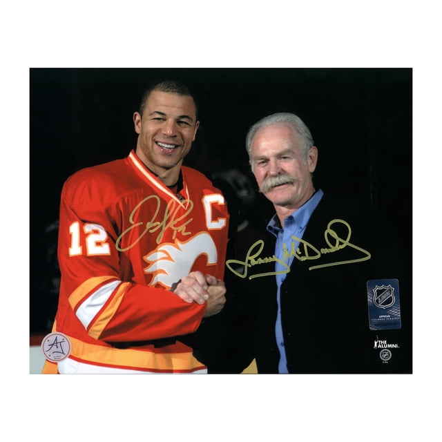 Jarome Iginla et Lanny McDonald Photo 8x10 des Flames de Calgary à Double Signature