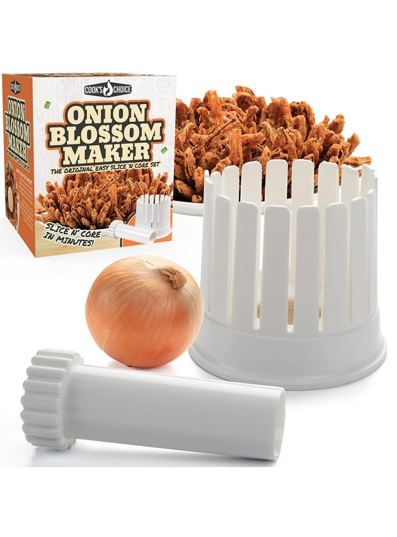 Onion Blossom Maker Set by Cook's Choice - All-in-One Blooming Onion Set with Corer and Knife Guide