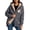 Dark Gray, variant on Womens Halloween Zip Up Hoodies Ghost Printed Sherpa Lined Hooded Jackets Soft Fleece Zipper Outerwear Novelty Spook Season Party Wear XXXL