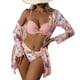 thumbnail image 1 of MKLEKYY Trajes De Baño Hombre Natacion Women High Waist Bikinis 2023 Sexy 3 Piece Bikini Set Cover Up Swimsuit For Women Long Sleeve Push Up Swimwear Beach Wear Bathing Suit, 1 of 5