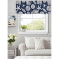 thumbnail image 6 of Curtain Valance for Windows, Summer Ocean Conch Shell Kitchen Valances Rod Pocket Short Curtains, Coastal Starfish Navy Blue Window Valance for Bedroom Bathroom Living room 42x12in, 6 of 9