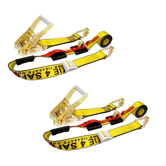 2 Pack 2" x 10' Over Tire Car Hauler Truck Trailer Auto Ratchet Tie Down Strap
