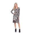 thumbnail image 2 of White Mark 6380-01 S Naarah Embroidered Sweater Dress, Brown - Small, 2 of 5