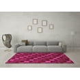 thumbnail image 3 of Ahgly Company Indoor Round Checkered Pink Modern Area Rugs, 4' Round, 3 of 4