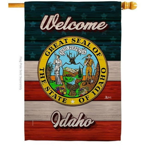 Americana Home & Garden H141268-BO 28 x 40 in. Welcome Idaho Double-Sided Vertical Decoration Banner House & Garden Flag - Yard Gift