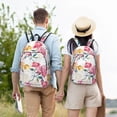 thumbnail image 6 of Balery Colorful Flowers Vintage Canvas Backpack for Men and Women - Large Capacity, Durable Travel Laptop Bag for School, Work, Hiking, and Outdoor Activities, 6 of 7