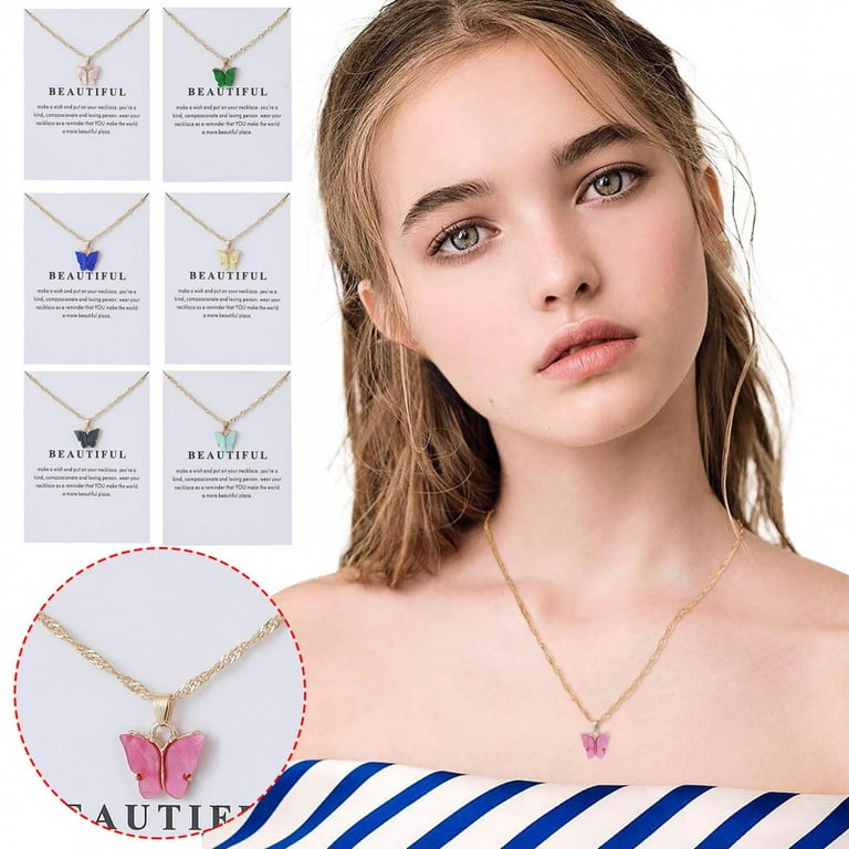 Cute Gold Plated Heart Love Pendant Necklace Choker Clavicle Chain Jewelry  Women