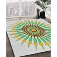 thumbnail image 3 of Ahgly Company Machine Washable Indoor Square Transitional Khaki Green Area Rugs, 4' Square, 3 of 7