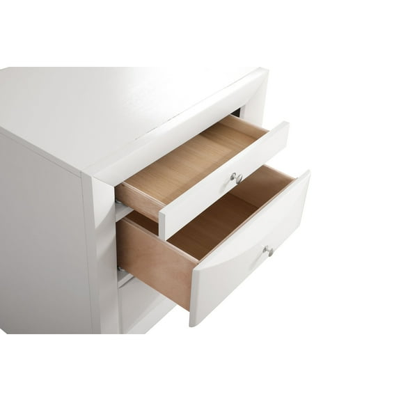 Home Furniture Modern Marilla 3-Drawer White Nightstand (28"H X 17"W X 23"D)