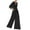 Black, variant on Riforla Women's Deep V Long Sleeve Casual Fashion High Waist Wide Leg Trousers Womens Jumpsuit Blue M
