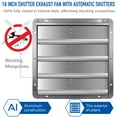 thumbnail image 5 of 18" Aluminum Shutter Exhaust Fan High Speed Ventilation Extractor Bathroom Fan, 5 of 8