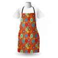 thumbnail image 3 of Floral Apron, Continuous Art Abstract Flowers and Outline Curls Leaves Print, Unisex Kitchen Bib with Adjustable Neck for Cooking Gardening, Adult Size, Burnt Orange Multicolor, by Ambesonne, 3 of 4