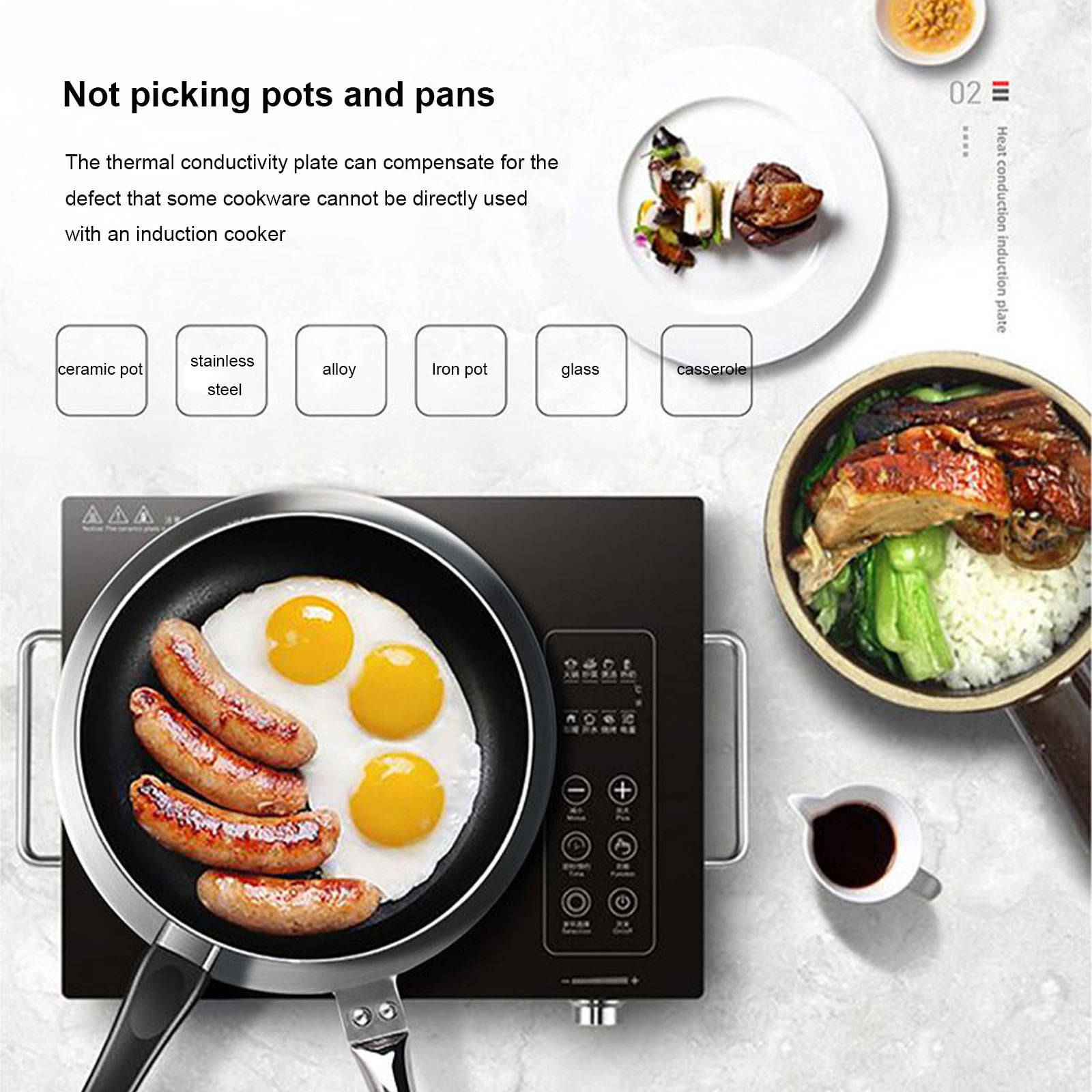 Heat Diffuser for Gas Stove 13 cm Stainless Steel Aluminum Alloy Induction Cooker Adapter with Magnetic Base