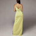 thumbnail image 5 of KaLI_store Women's Formal Dresses Women's Deep V Neck Split Party Formal Bridesmaid Maxi Dress Gold,L, 5 of 5