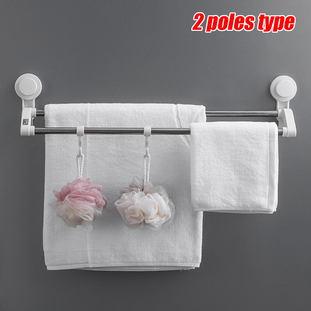 Bathroom Towel Hanger No Drilling Towel Storage Organizer Hanger, Easy