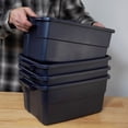 thumbnail image 4 of Open Box Rubbermaid Roughneck 3 Gal Storage Tote Container, Blue (6 Pack), 4 of 7