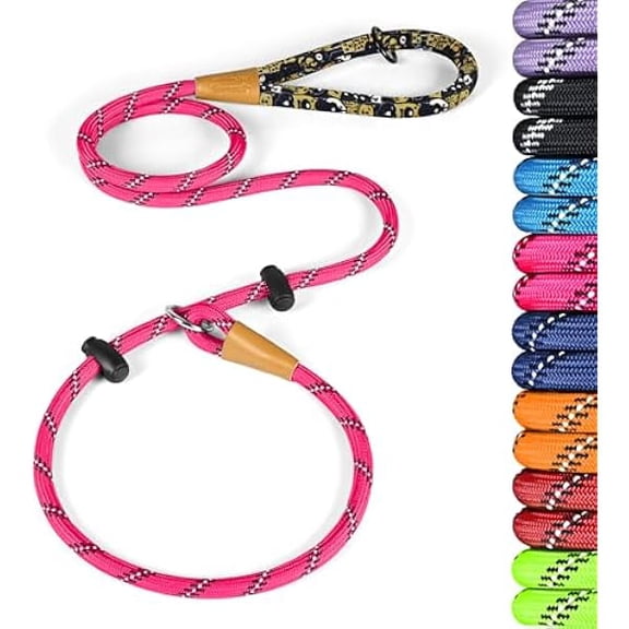 Eryueer Slip Lead Dog Leash Reflective, 6 FT x 1/2" Heavy Duty Comfortable Strong Rope Leash for Large, Medium Dogs, No Pull Pet Training Lead