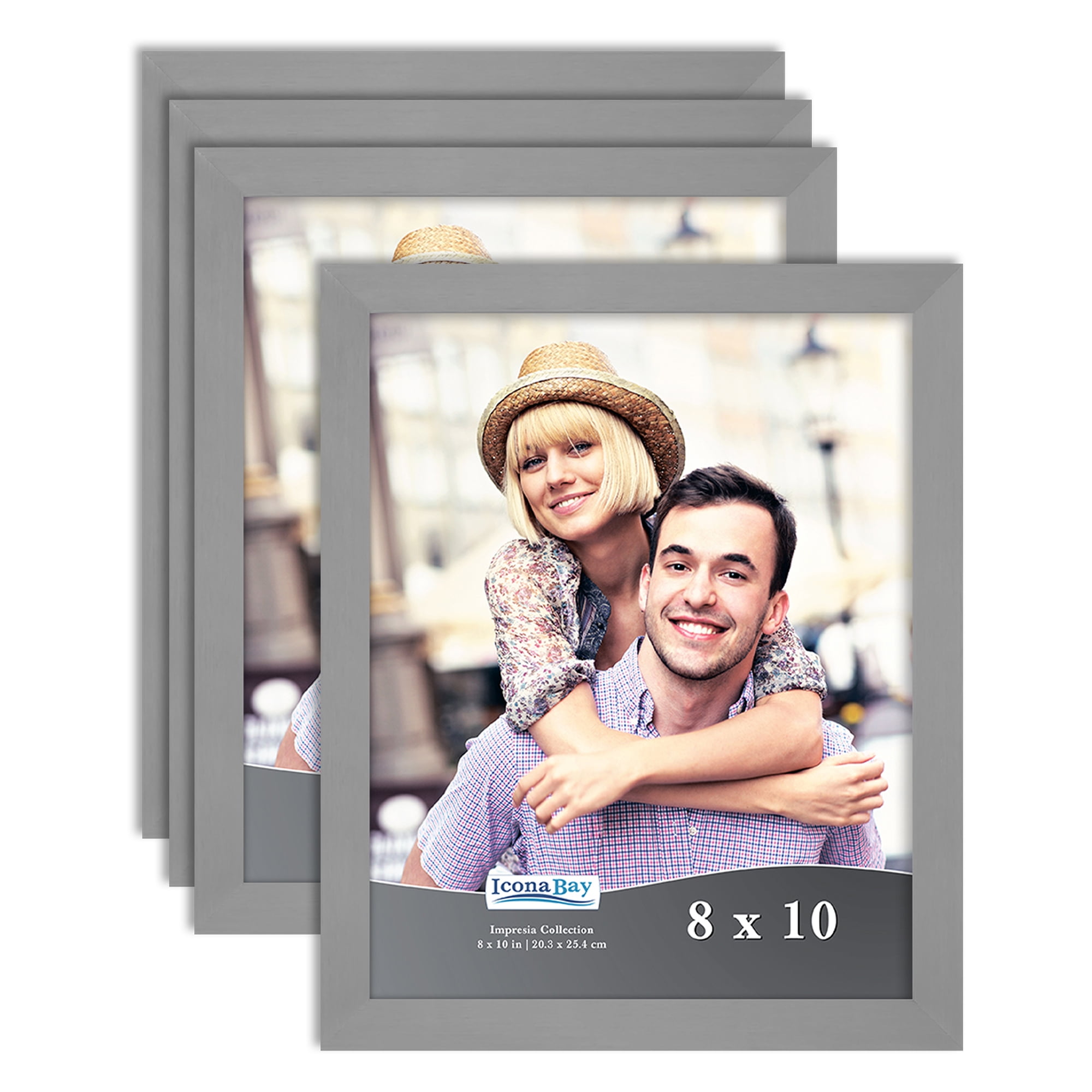 Icona Bay 4x6 Picture Frame Set Simple Modern Design Black, 10 Pack Table Top Kickstand and Wall Hanging Hooks Included Impresia Collection Icona Bay 4x6 Picture Frame Set Simple Modern Design Black, 10 Pack Table Top Kickstand and Wall Hanging Hooks Included Impresia Collection