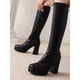 thumbnail image 3 of Waterproof White Fall/Winter Boots For Women With Elastic Stretch & High Heels, 3 of 3