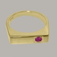 thumbnail image 5 of LBG British Made 14k Yellow Gold Natural Ruby Mens Promise Ring - 33 size options - Size 6.5, 5 of 6
