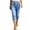 Light Blue, variant on Bosfbaoi Capri Jeans for Women Trendy Pull On Elastic Waist Low Rise Stretchy Straight Leg Denim Capris Pants