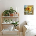 thumbnail image 4 of Bathroom Decor Canvas Country Farmhouse Wall Decor Sunflower Theme Painting Vintage Picture Artwork Wood Framed Wall Art Easy to Hang Size 14 x14 in, 4 of 6