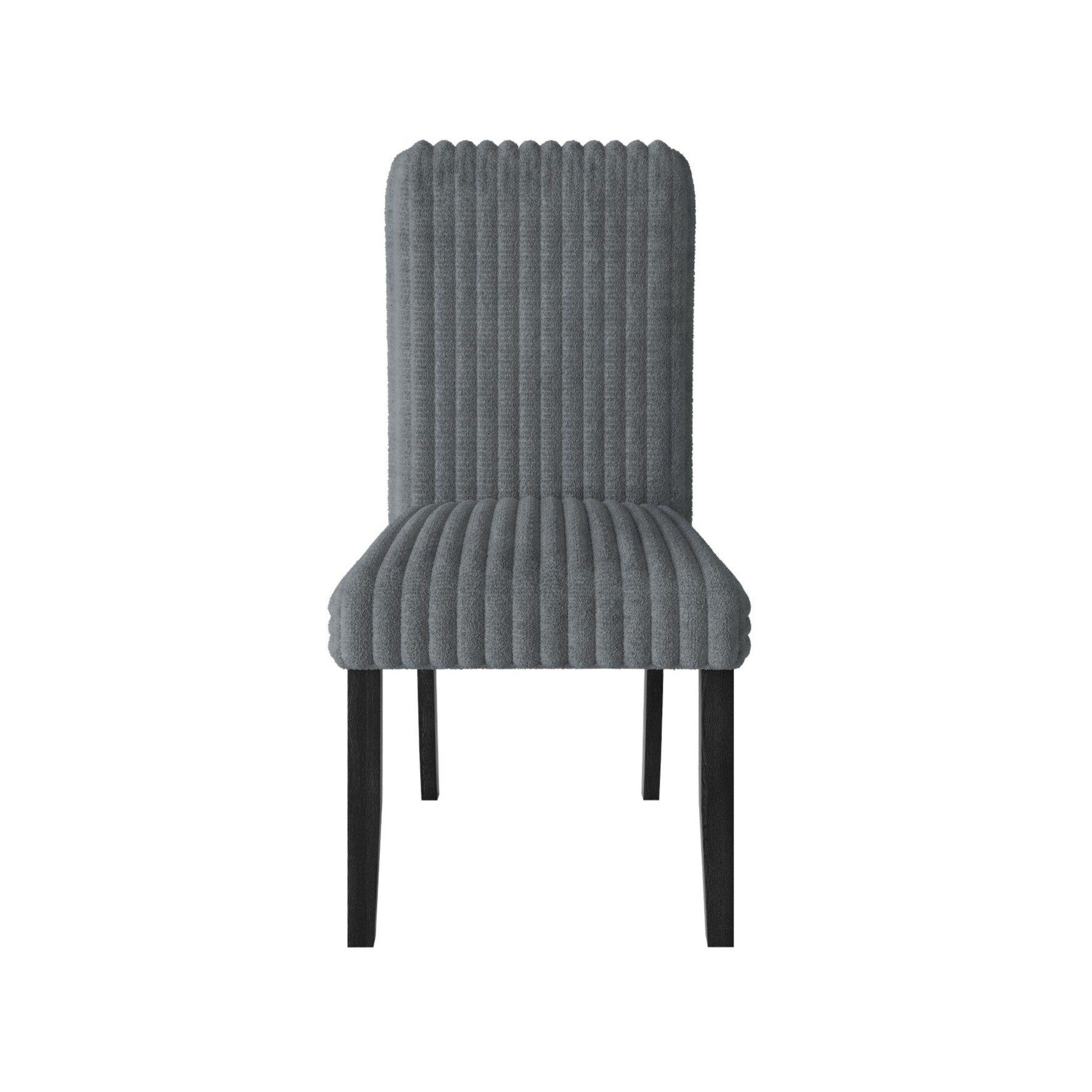 Home Design Guymon Dining Chair (Set of 2), Black/Gray, Cushioned Seat, Slat-Back Design, Comfortable Seating, Sturdy Frame, Modern Style, Durable Construction