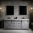 thumbnail image 2 of Lexora Home Marsyas 80" Carrara Marble Top Double Vanity in Dark Gray, 2 of 10