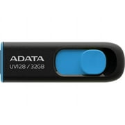 ADATA AUV128-32G-RBE DashDrive Series UV128 32GB USB 3.0 Flash Drive, Black/Blue