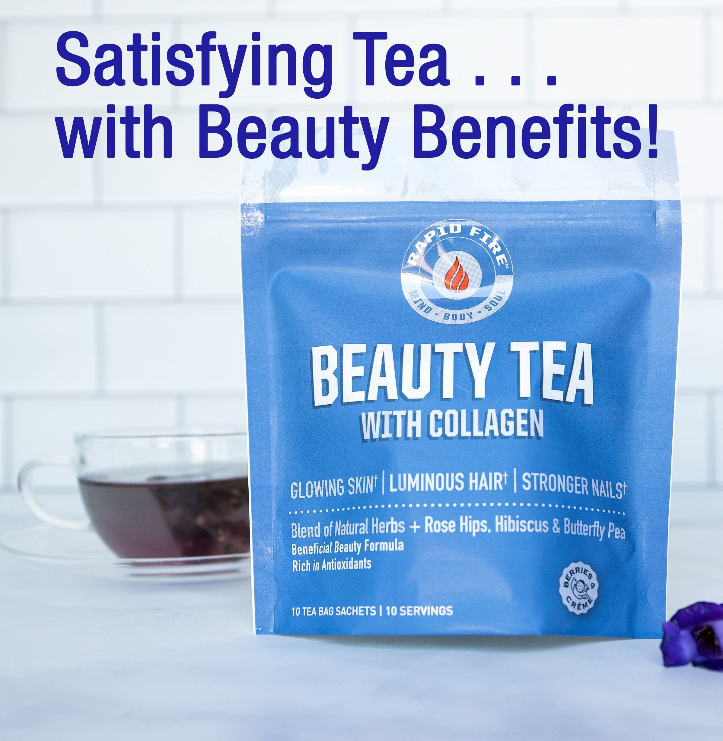 Rapid Fire Beauty Tea with Collagen, 10 Ct