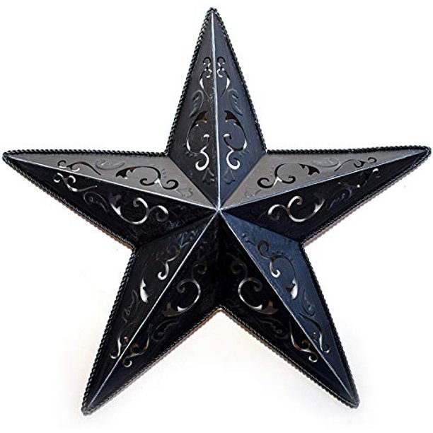 Grila Black Lacy Metal Barn Star 24 Country Texas Stars For Wall Art Rustic Decor Primitive Outdoor Perfect Home Grila Black Lacy Metal Barn Star 24, Outdoor Metal Star Wall Art