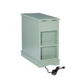 thumbnail image 4 of Linon Bartow Table d'Appoint de Rangement Multifonction Recharge USB en Bois Bleu Aqua, 4 of 16