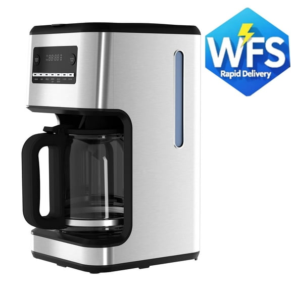 WAA 14 Cup Coffee Maker 24-Hour Programmable, Commercial Performance, Keep Warm,Stainless Steel Silver