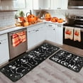 thumbnail image 2 of Halloween Kitchen Rugs Set of 2, Halloween Decorations Non Slip Backing Halloween Kitchen Mats for Floor Holiday Rug Halloween Decor for Home Party Gifts (Black, 17"x47.2"+17"x30"), 2 of 6
