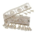thumbnail image 3 of 1 Yard Lace Edge Ribbon 5cm Wide Tassel Fringe Edging mings Embroidered White, 3 of 6