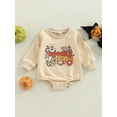 thumbnail image 2 of Bagilaanoe Newborn Baby Girl Boy Halloween Romper Sweatshirt Long Sleeve Bodysuit Ghost Print Pullover 6M 12M 18M 24M Infant Fall Tee Tops, 2 of 7
