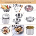 thumbnail image 3 of YOPTOP Mini Stainless-Steel Kitchen Toys, Tiny Size Pretend Cooking Utensils Toys for Kids, Cookware Pots and Pans Play Set with Cooking,Educational Kitchen Experience Toy, 3 of 5