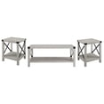 thumbnail image 1 of Pemberly Row Ensemble de Table d'Appoint Rustique en Bois et Métal 3 Pcs en Gris Pierre, 1 of 5