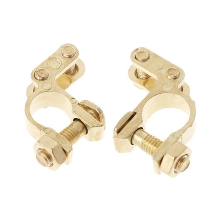 Zeiwohndc 2Pcs Durable Replacement Auto Car Battery Terminal Clamp Clips Brass Connector