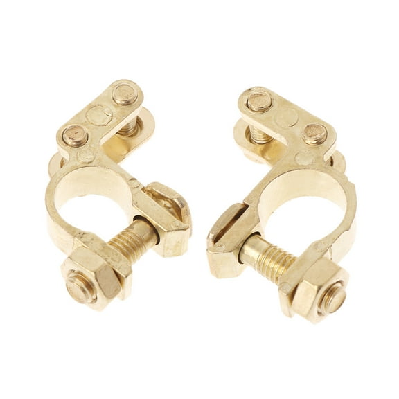 Zeiwohndc 2Pcs Durable Replacement Auto Car Battery Terminal Clamp Clips Brass Connector