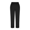 thumbnail image 6 of Stamzod Casual Pants for Women Fashion Solid Color Stretch Waist Full Length Pants Daily Straight Loose Pants for Women with Pocket Black XL, 6 of 8