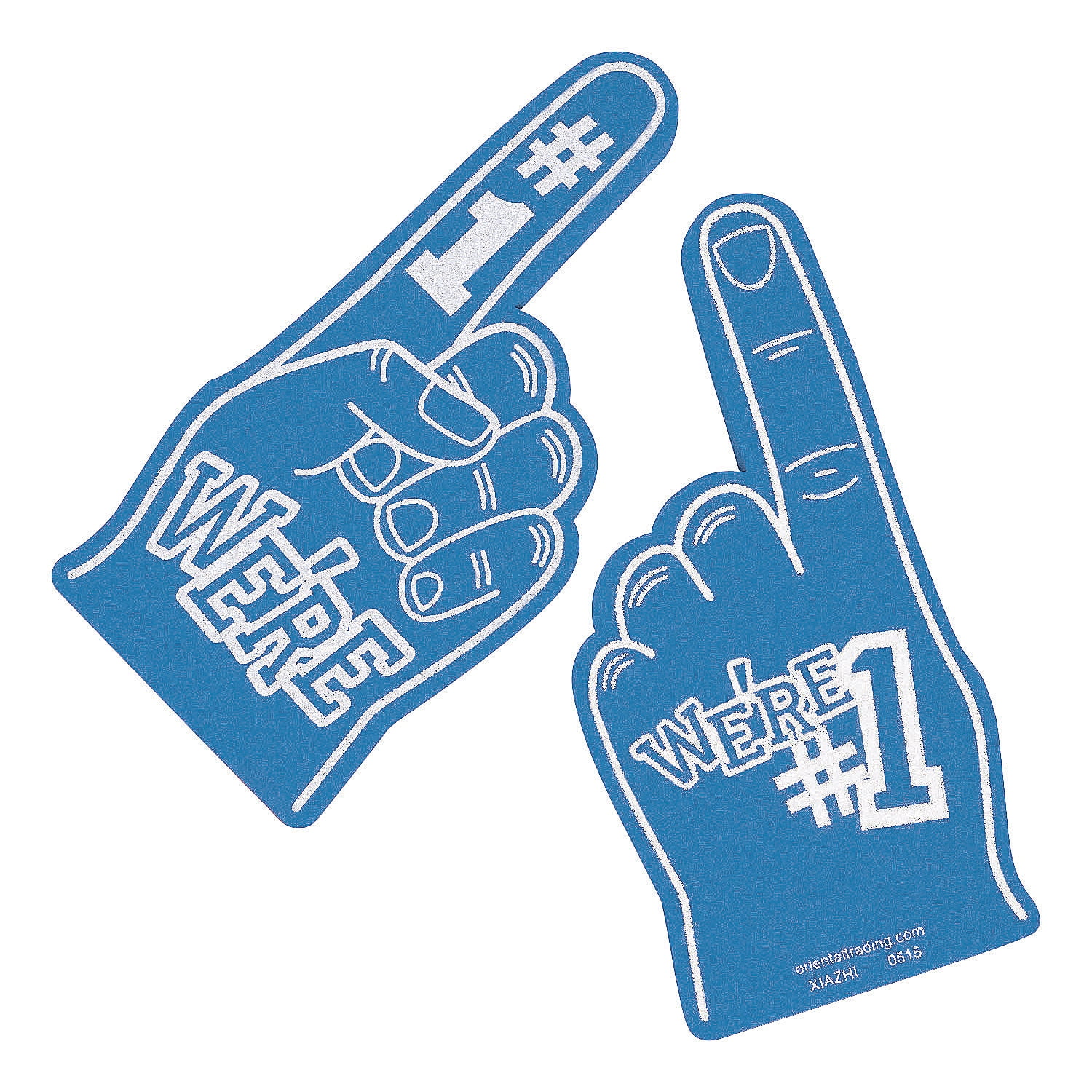School Spirit Blue "We're 1" Foam Fingers, Football, Tailgating, Party