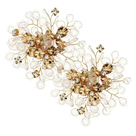 OUNONA Shoe Jewelry Clips on Embellishments Gold Decor Wedding Bridal Shoes Bride