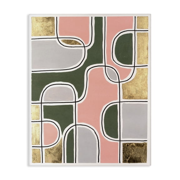 Stupell Industries Mid-Century Modern Shapes & Glam Canvas Art, 16 x 20, by Michael Willett