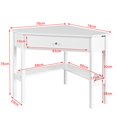 thumbnail image 4 of Haotian FWT31-W White Corner Desk, Triangle Table Desk with Drawer and Shelf, Home Office Desk Computer Workstation,Corner Computer Desk, 4 of 5